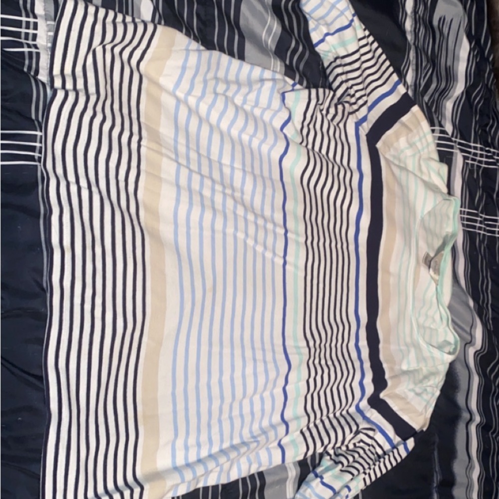 CJ banks size 2x mid sleeve striped shirt